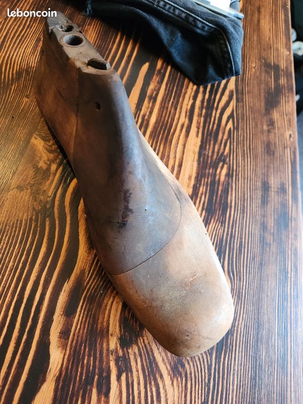 Corne à chaussures en bois fait main vintage avec et manche