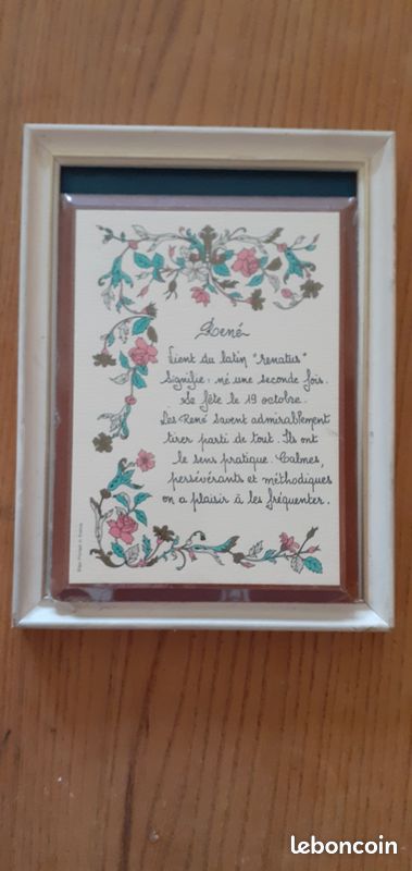 Tableau avec le prénom René tout neuf (image 1)