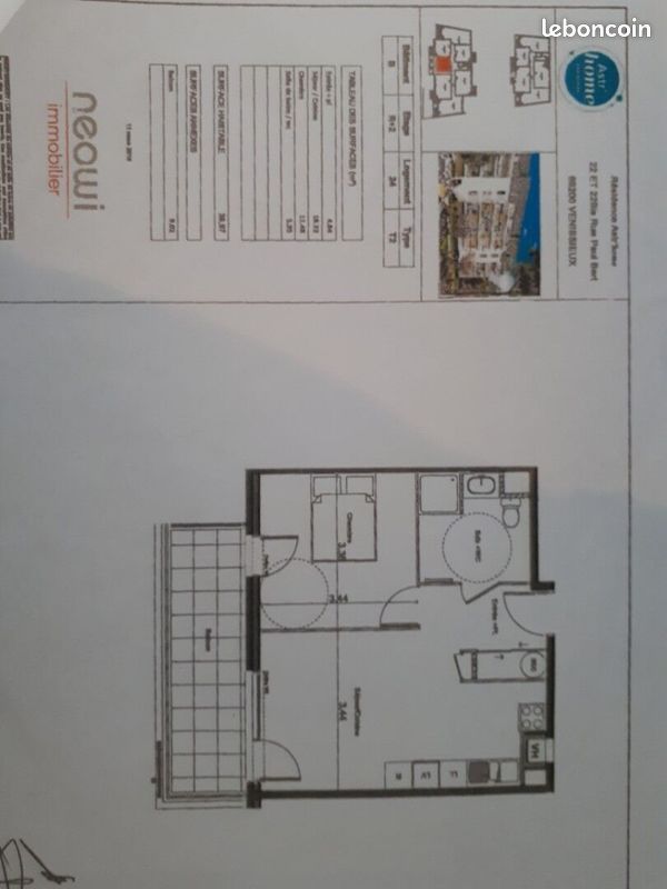 Appartement 2 pièces 39 m² · à Vénissieux · 39 m² · 663 €