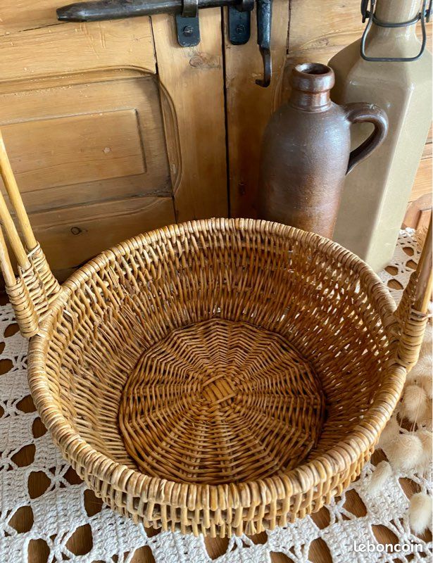 🌿Ancien panier artisanal une anse osier naturel Campagne Chic🌿 (image 4)