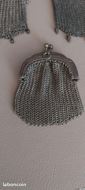 Porte monnaie Aumôniere argent massif 1900 (image 8)