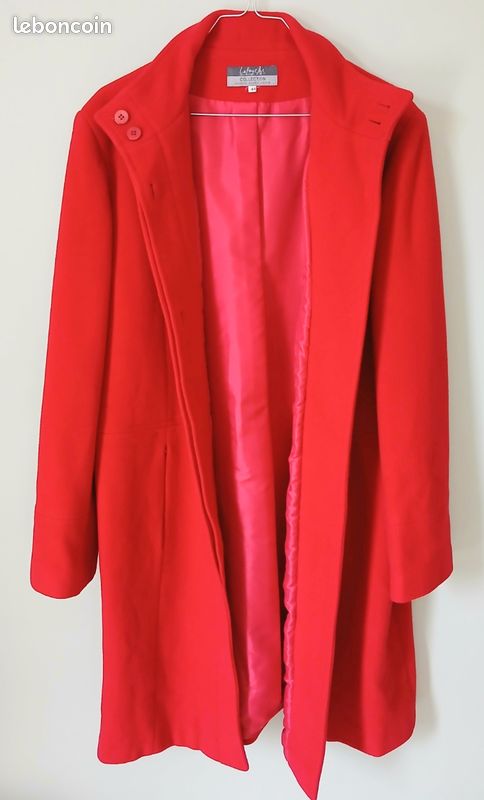 Manteau rouge femme (image 2)