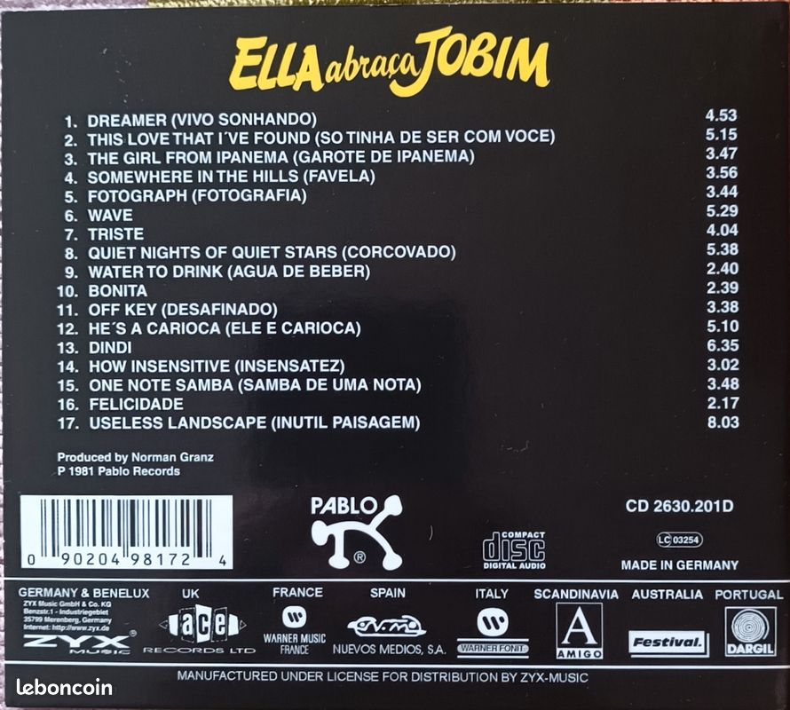 CD Ella Fitzgerald Ella Abraca Jobim (image 2)