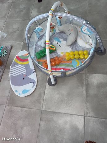 Tapis D'Éveil 4 En 1 Bébé Avec Parc & Balles - Sensoriel, Cognitif | Anti-dérapant & Lavable