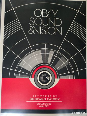 Oeuvre Shepard Fairey OBEY 'Sound & Vision' - Sérigraphie Signée édition Limitée - 2012
