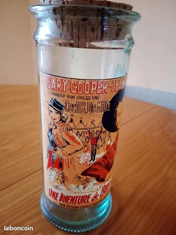Pot en verre pour riz - pâtes - Une aventure de Bufallo Bill avec Gary COOPER - hauteur 23 cm (image 2)