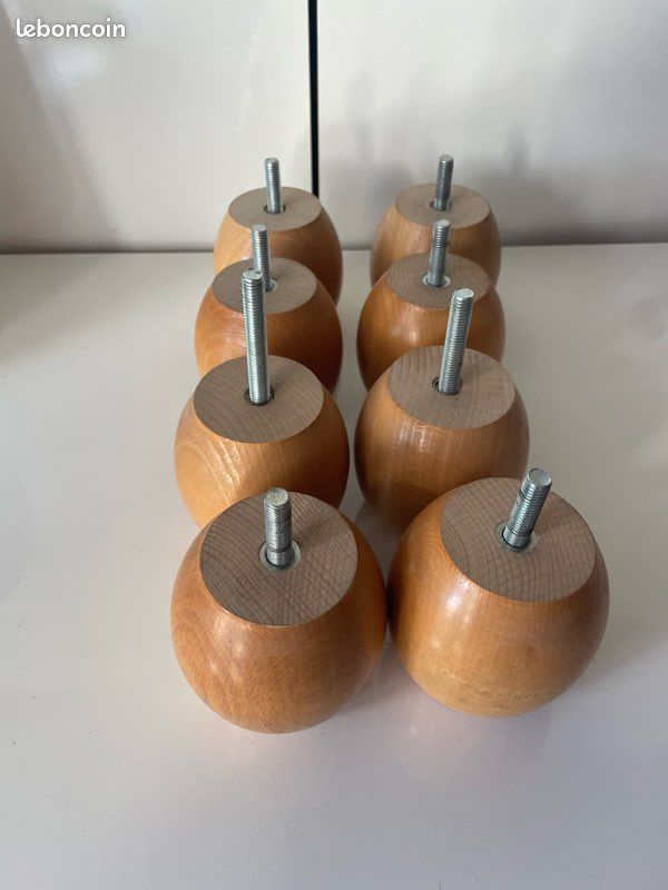Lots de 8 pieds de lit bois 8 cm (image 1)