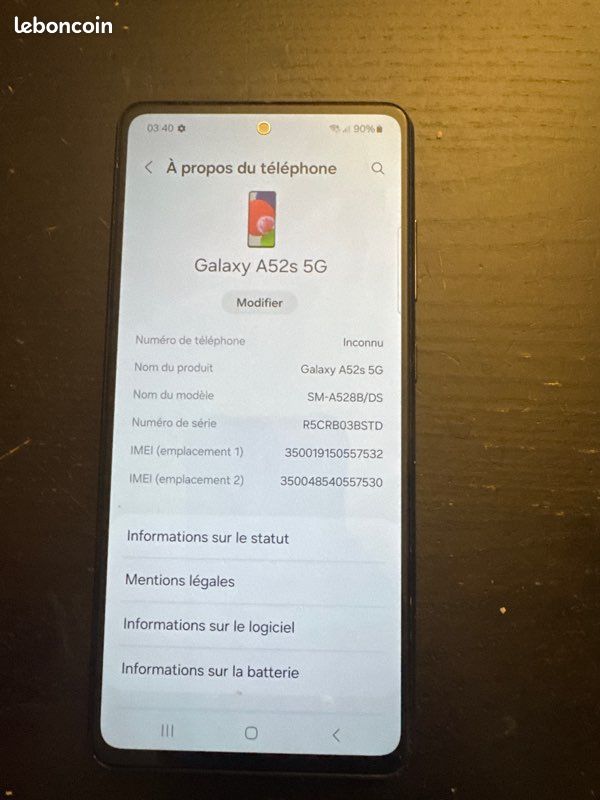 Samsung Galaxy A52s 5G - 128 Go Noir excellent état (image 8)