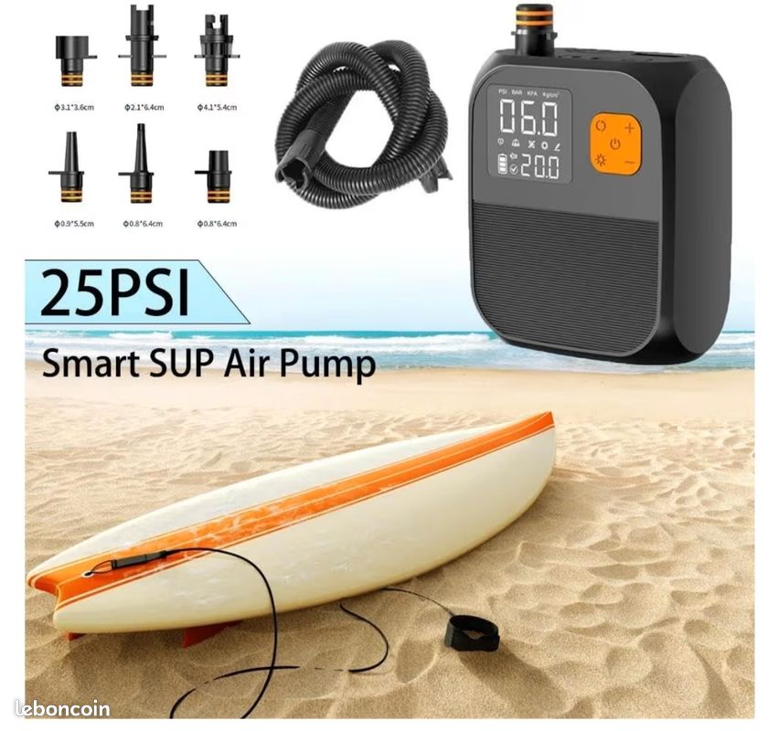 Pompe SUP électrique 50 PSI – 14000mAh, Gonflage/dégonflage Auto, Avec LED, 12V