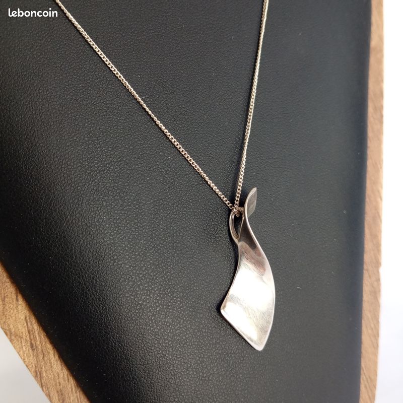 Collier Chaîne En Argent 925 Maille Art Nouveau Torsadé - Occasion, Bel état