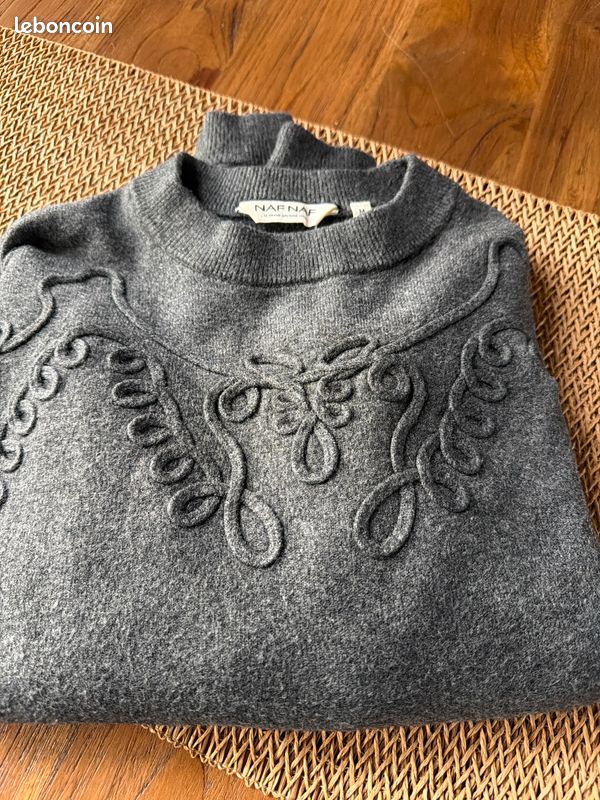 Pull Naf-Naf Gris - Taille M - Style Cardigan - Occasion Très Bon état