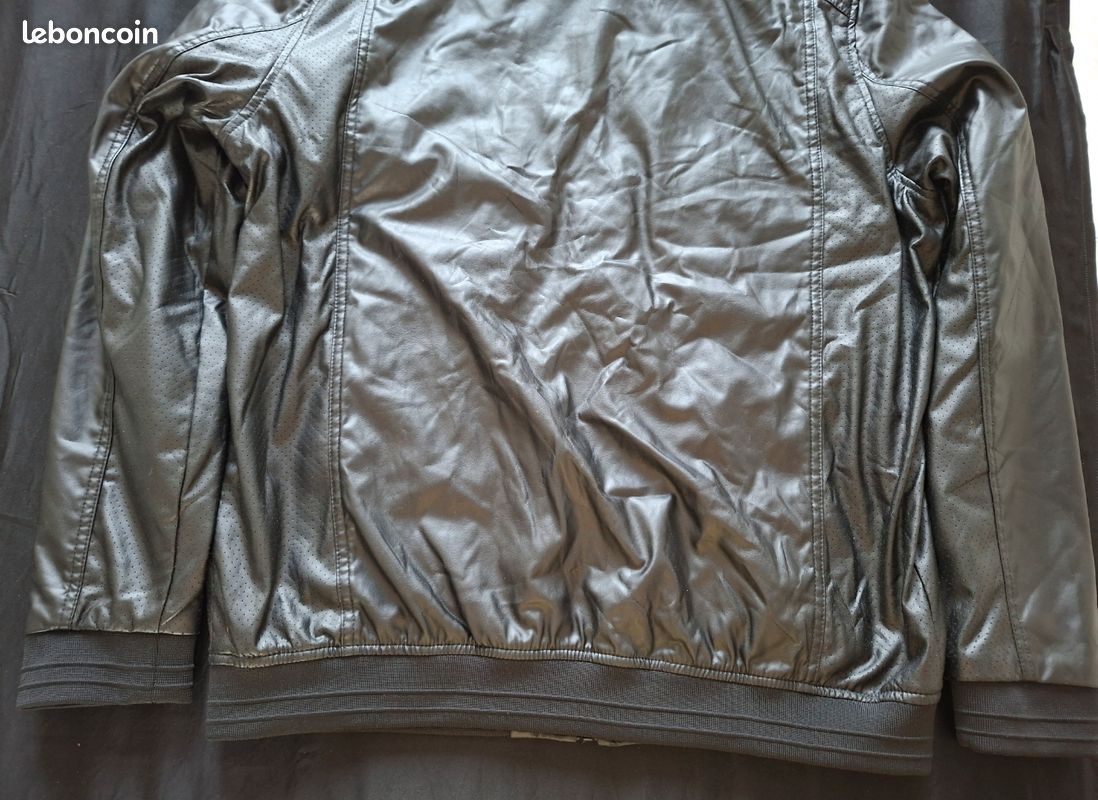 Veste Celio homme XXL simili cuir noir – style motard (image 14)