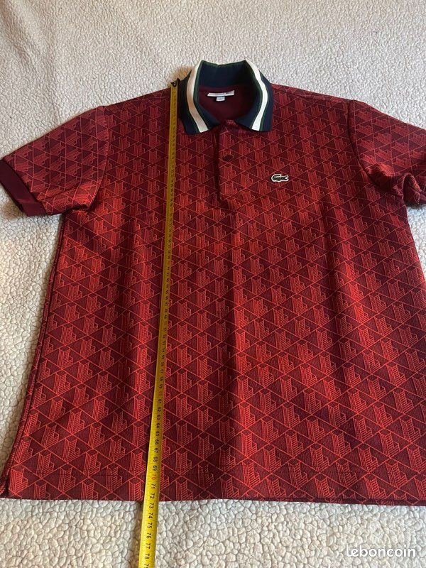 Ensemble survêtement veste, pantalon et t-shirt rouge originale authentique de marque Lacoste (image 13)
