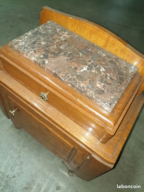 Table basse merisier marbre (image 3)