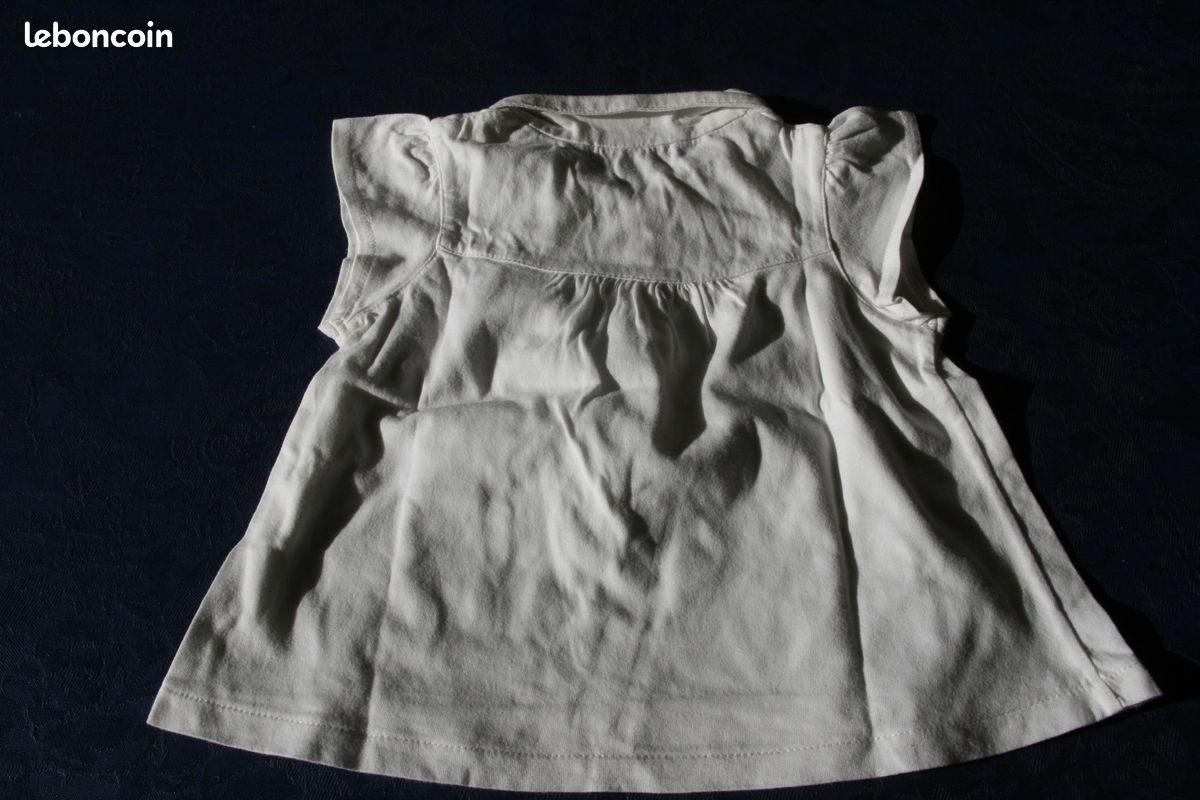 Blouse col rond blanche 18 mois DPAM (image 2)
