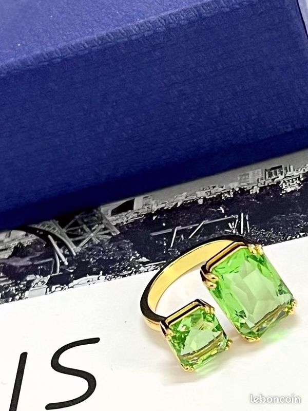 Bague Swarovski verte Taille 55, design ouvert (image 4)