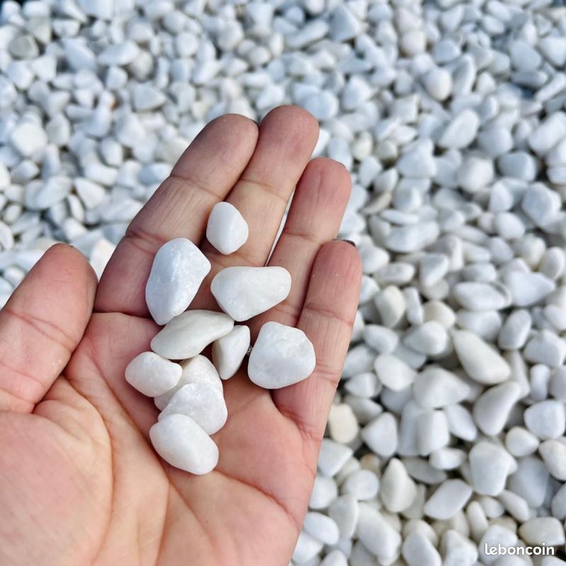 Galet Marbre Blanc 100% Naturel BigBag tonne Jardin Plantes