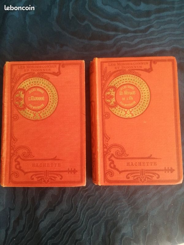 JULES VERNE collection Hetzel de 1922 et 1923. L'île mystérieuse I, II: les naufragés de l'air et l'abandonné (image 1)