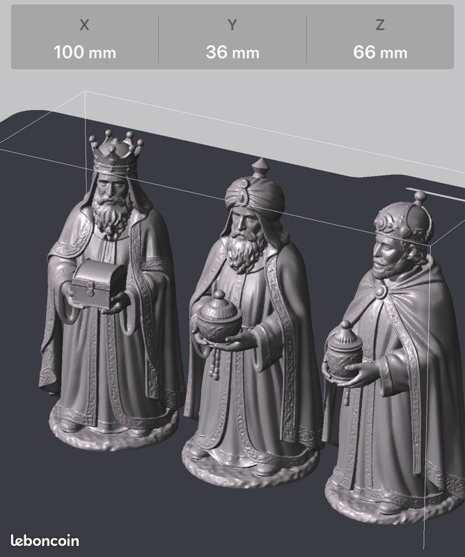 Figurines des Rois mages pour crèche. Un ensemble très détaillé des Rois mages, conçu pour les crèches, les décorations de Noël et les dioramas thématiques (image 3)