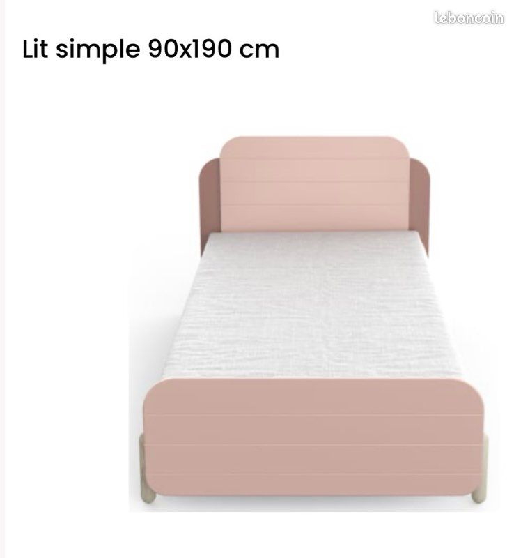 Lit 90x190 NEUF avec sommier – 140 (image 2)