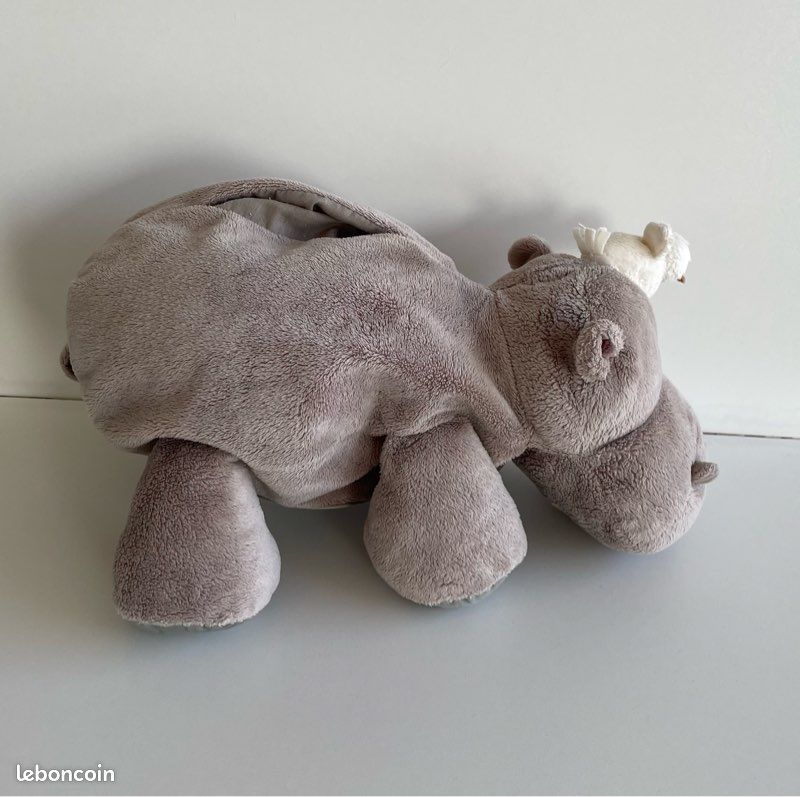 Peluche hippopotame et oiseau jacadi doudou Jeux Jouets