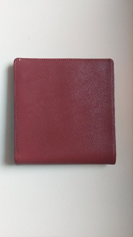 Louis Quatorze Maroquinerie Burgundy Leather Credit Card Bifold