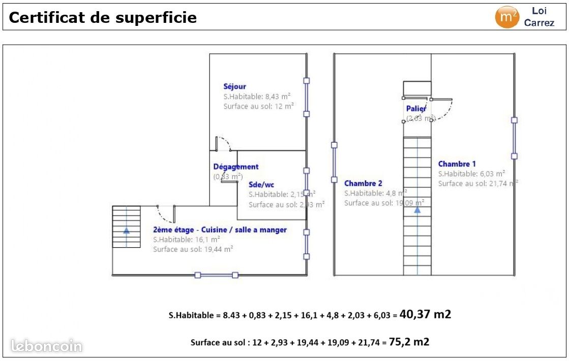 Duplex 3 pièces 40 m² (image 13)