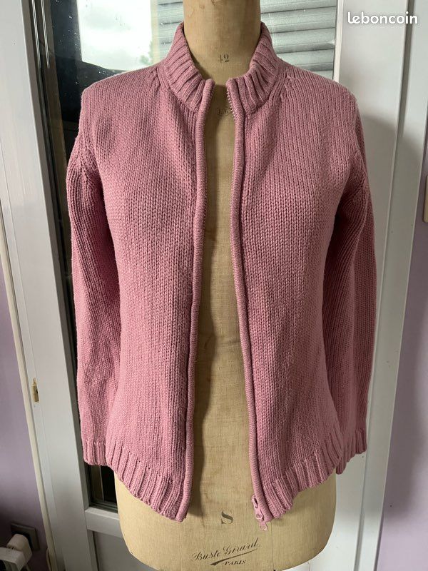 Gilet Femme La Redoute Taille 38/40 Marron à Mailles - Occasion Très Bon état