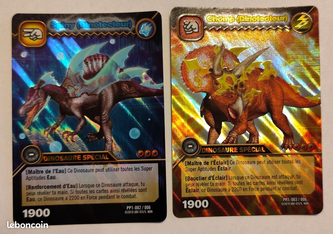 Cartes Dinosaur king "Promo" Chomp et Spiny (dinotecteur) Rare - Collection