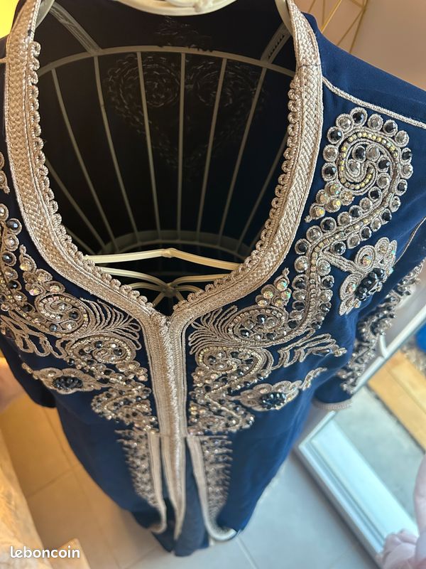 Caftan Takchita bleu argent (image 3)