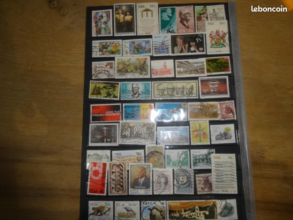 AFRIQUE DU SUD: Lot de 56 timbres oblitérés EUR 2,00 - FR