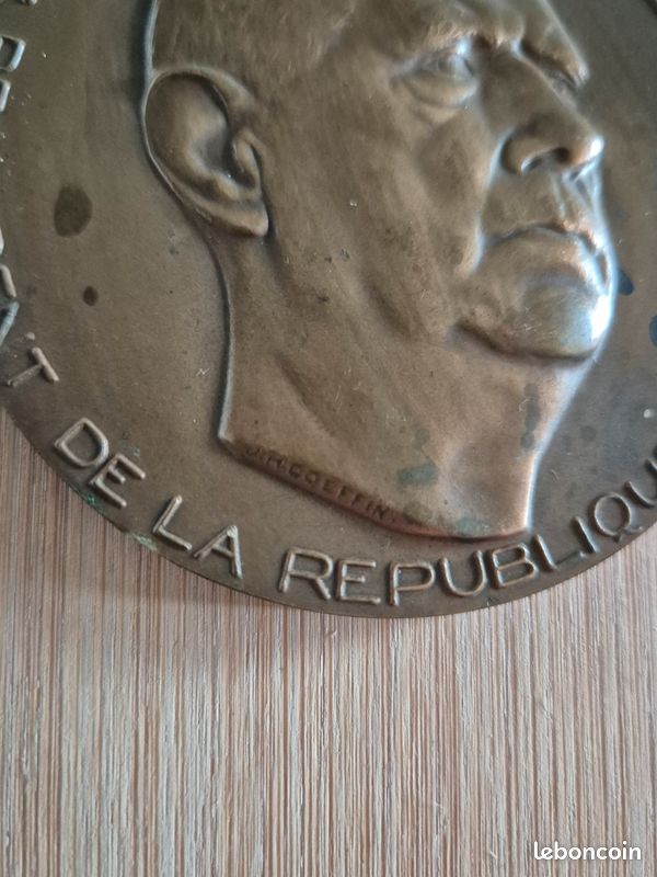 Médaille Bronze Général De Gaulle - Coeffin, 81mm, 240g, République Française