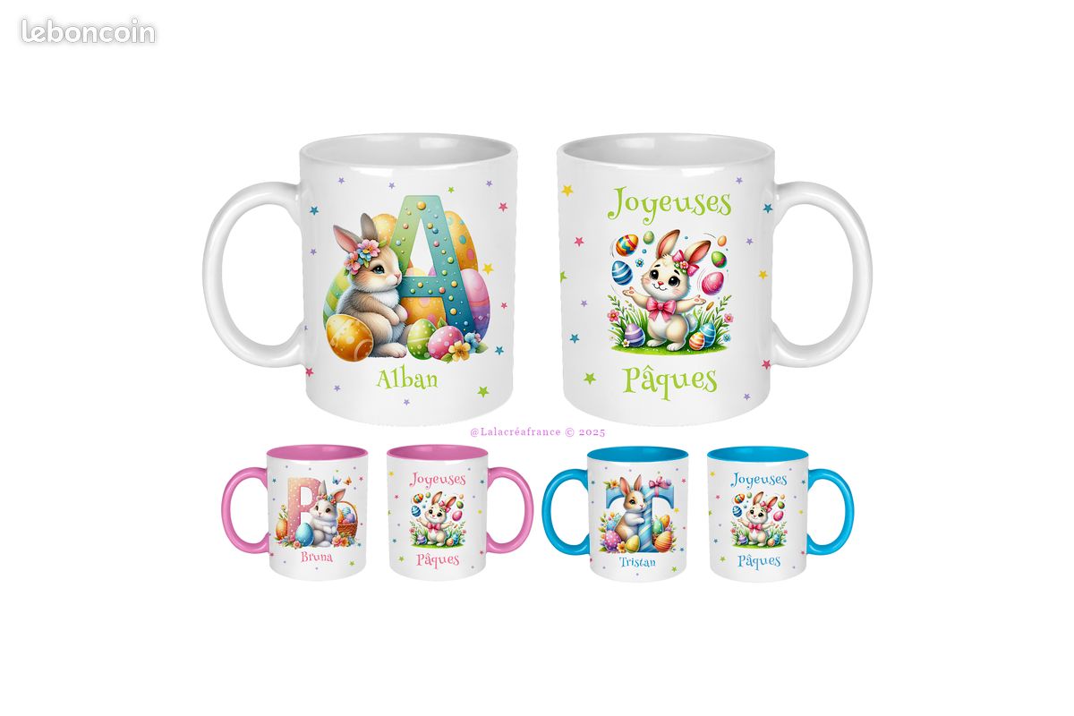 Mug de Pâques personnalisé au prénom de votre choix (image 1)