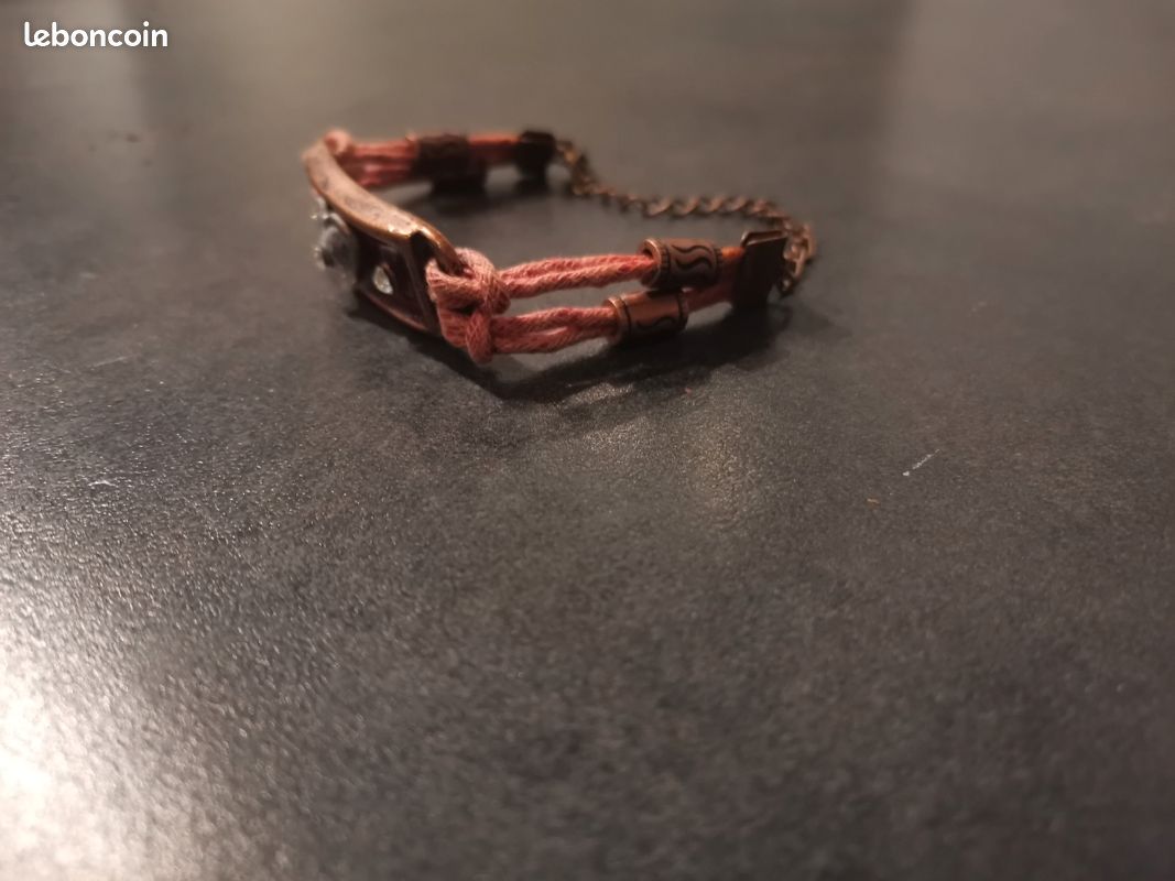 Bracelet cadeau femme cœur strass saumon (image 5)