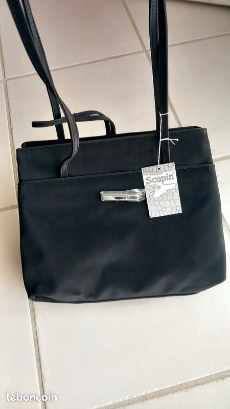 Sac à main international Scapin noir nylon TBE (image 18)