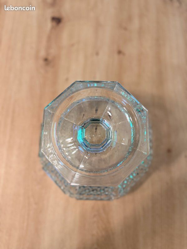 Coupe à fruits sur pied en verre ciselé style cristal - Très bon état (image 4)