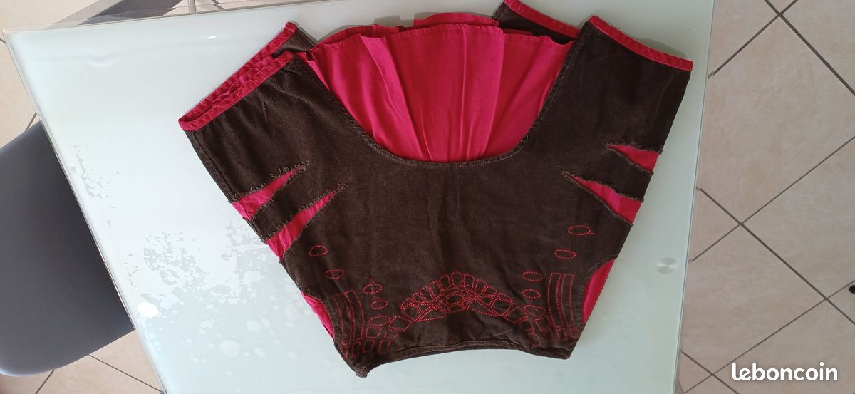 Jupe marron, rouge taille M (image 3)