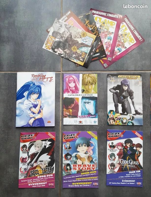 Lot revues MANGA KAZE ANIM - BEEZ - RUMBLING HEARTS + flyers publicité (image 1)