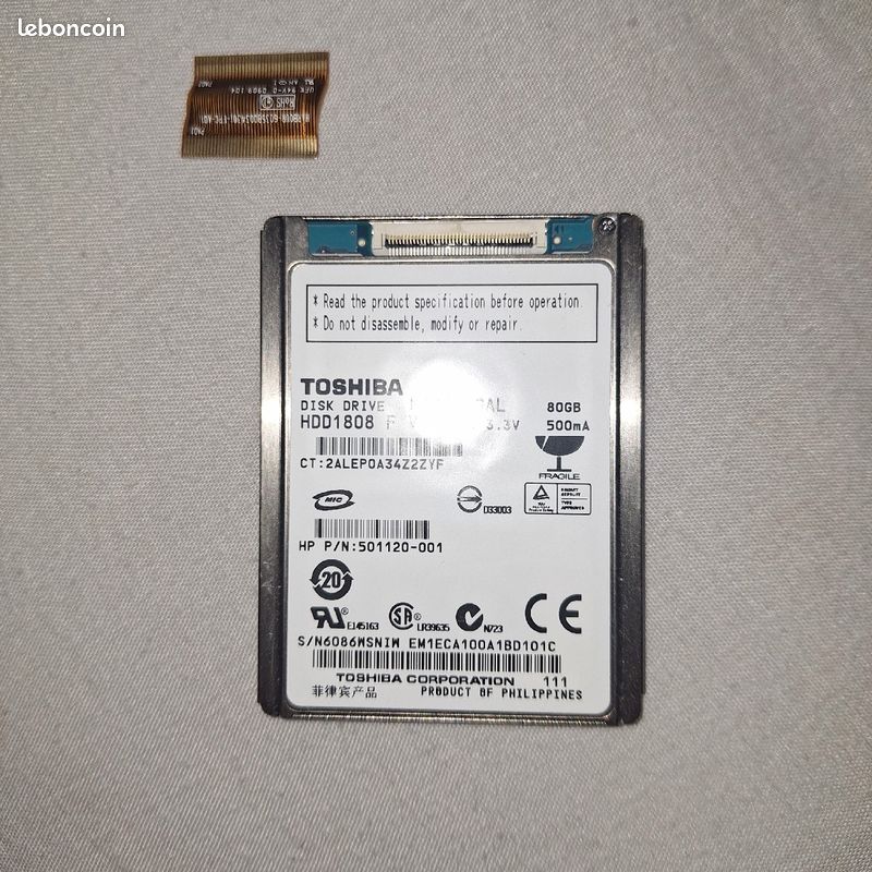 Mini disque dur 1.8 80 gb toshiba (image 1)