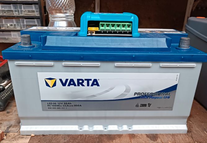 Batterie camping car décharge lente Varta DUAL PURPOSE EFB LED95