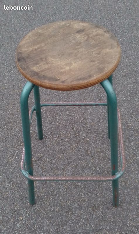 10 plus ou moins plusieurs tabouret atelier comptoir chaise assise ronde vintage usine industriel livrable (image 1)