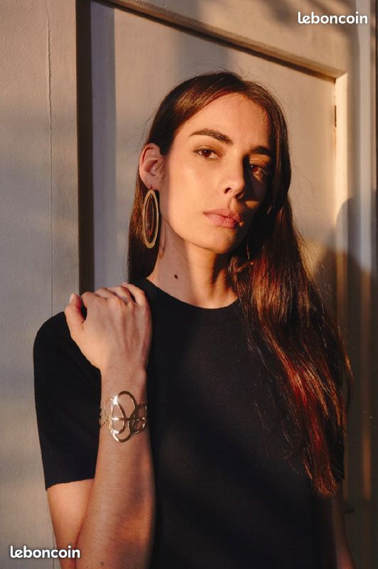Bracelet Manchette Femme Paola Krauze Modèle Saturne - Argent 925 Plaqué Or 18k - Neuf étiqueté