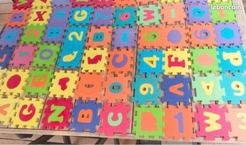 Puzzle tapis mousse Jeu éducatif alphabet & chiffres 36 pcs 32x32cm