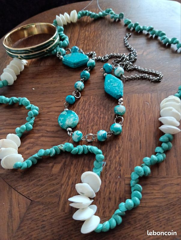 Ensemble Collier Et Bracelet Vert épais - Fait Main, Neuf Avec étiquettes