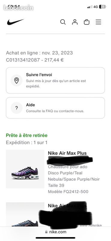 Nike Tn violet/blanc Taille 39 (image 7)