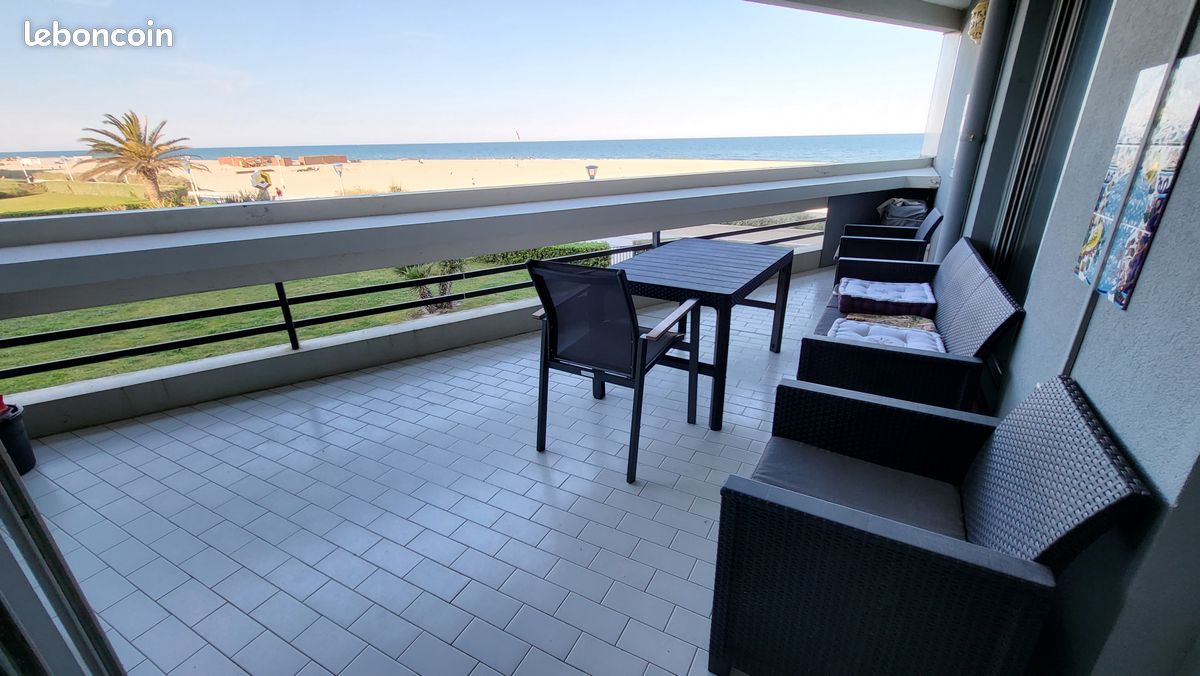 Grand F2 + coin nuit front de mer Canet en Roussillon plage sud - accepte aussi les réservations en ligne (image 7)