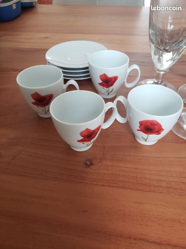 JoyJolt Lot de 6 tasses à café en verre – 450 l – Accessoires de bar à café, tasse à café