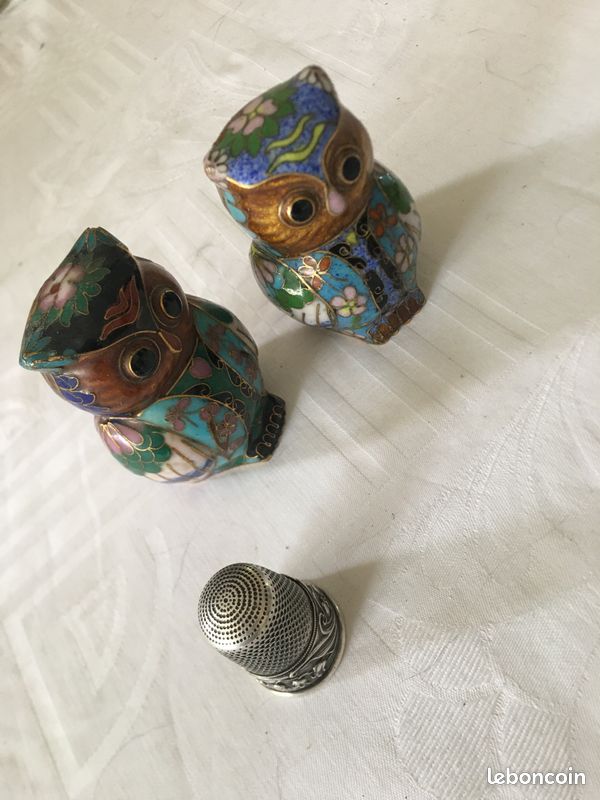 HIBOUX / CHOUETTE En Céramique Et Laiton Vintage EUR 8,00 - PicClick FR
