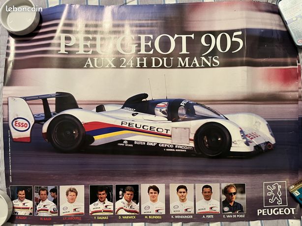 24 hours Le Mans 1992 Original Racing Poster - Peugeot | David Pollack Vintage Posters
