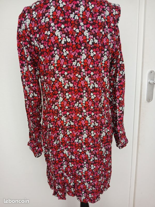 Robe De Nuit Femme Fleurie - Taille 42 - Blanc - Sans Marque